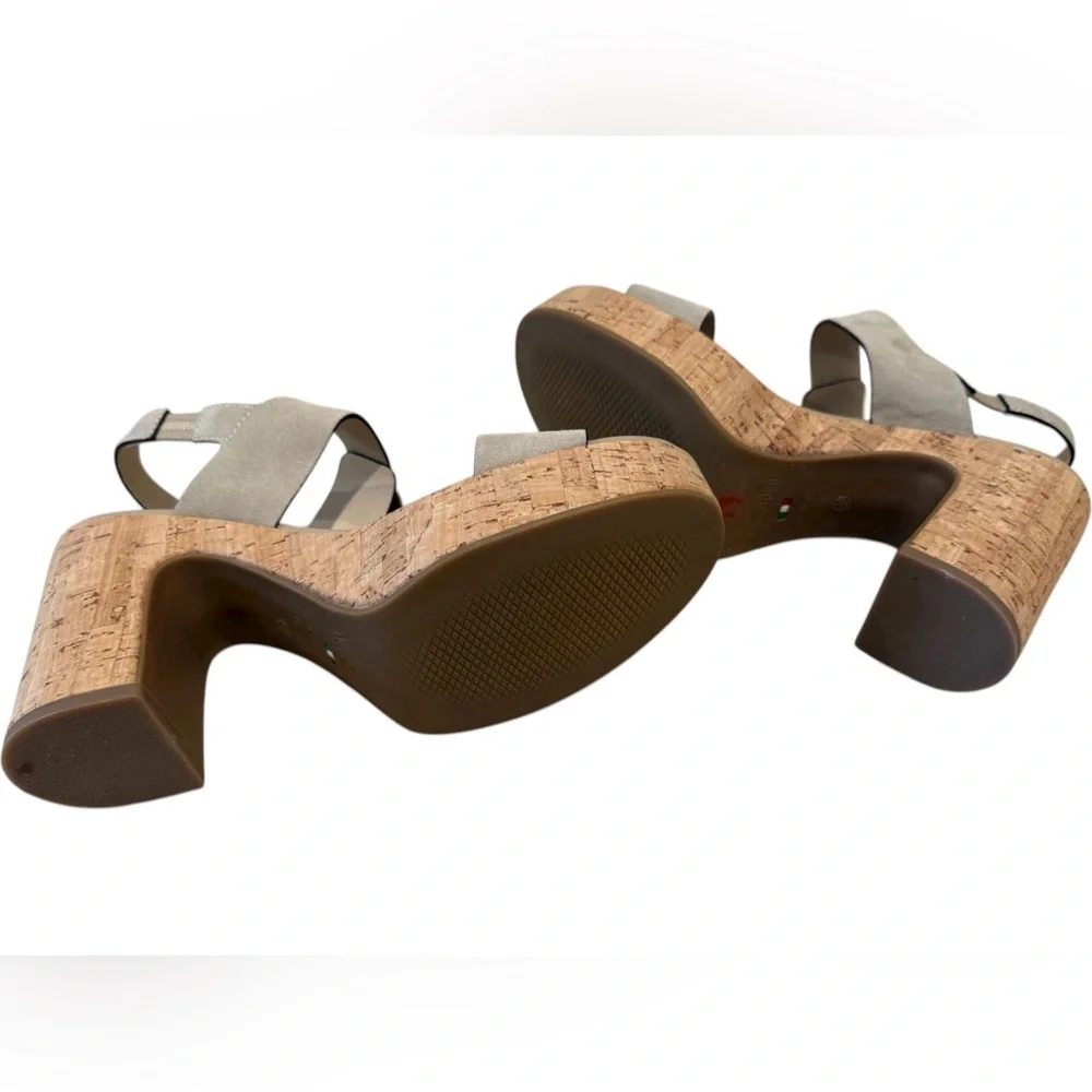 NeroGiardini‎ Made in Italy Suede Cork Platform Sandals - 40